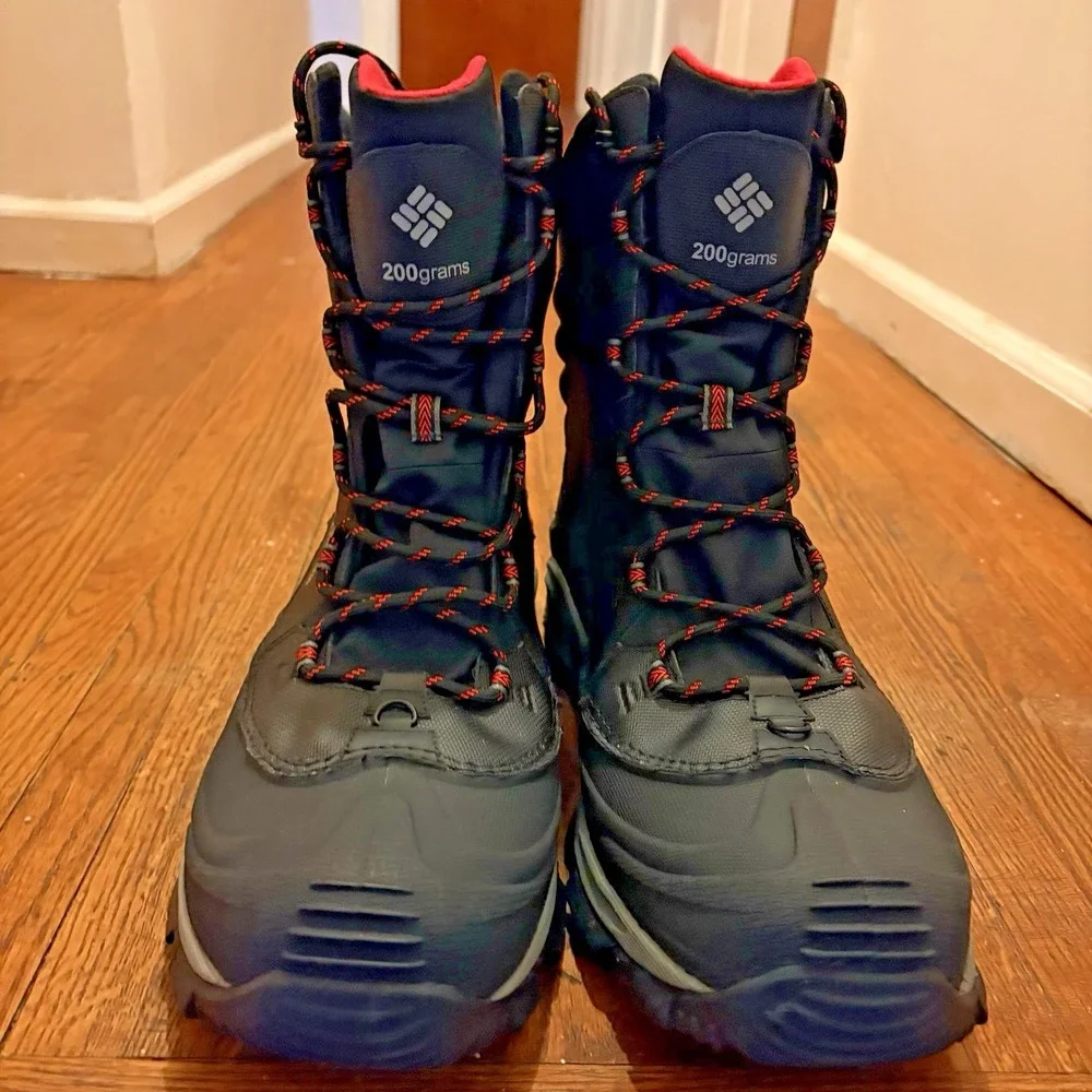 Columbia Bugaboot III Mens Size 17 Black Red Waterproof 200g Winter Snow Boots